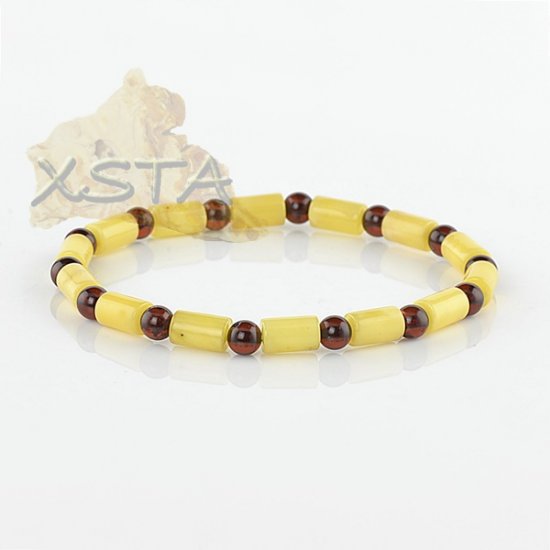 Baltic amber tube round bracelet